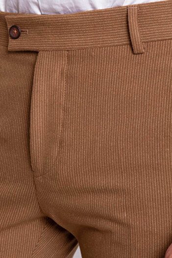 Mcr Striped Super Slim Fit Men's Trousers Camel - 38015.21K