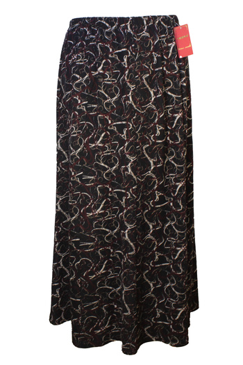 HESNA Women's Plus Size 8 Piece Seasonal Stone Spiral Black Skirt
