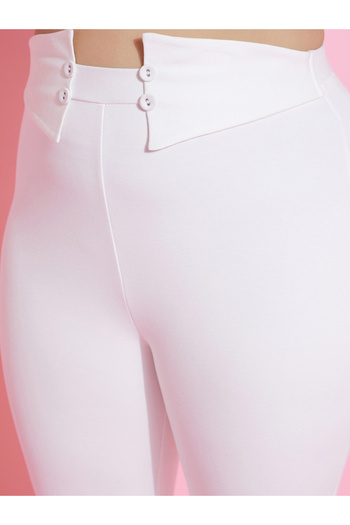 Sassafras By Styli Plus Front Button Detail Bell Bottom Trousers