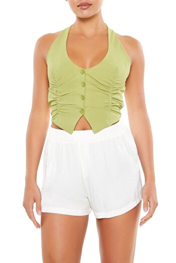 Forever 21 Büzgü Detaylı Crop Yelek