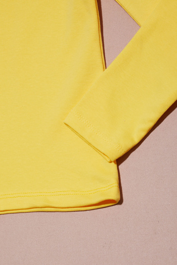 Cansın Mini Sarı Uzun Kollu Kız Çocuk Düz Sweatshirt 16425