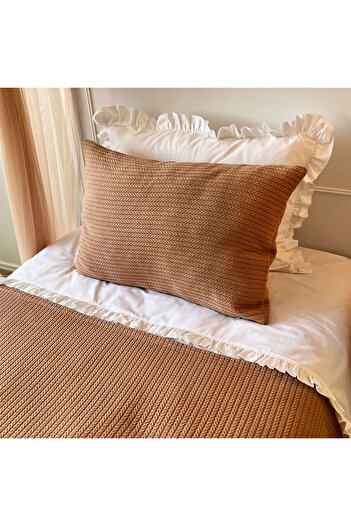 PAMUKA Single Pique Set - Knitted Pattern, Brown