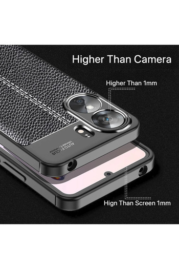 Fibaks Case for Xiaomi Redmi 13C Case with Camera Protruding Leather Look Stitching Pattern Protective Cover Case