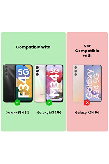 Fibaks Samsung Galaxy M34 5g Case with Camera Protruding Leather Look Stitching Pattern Protective Cover Case