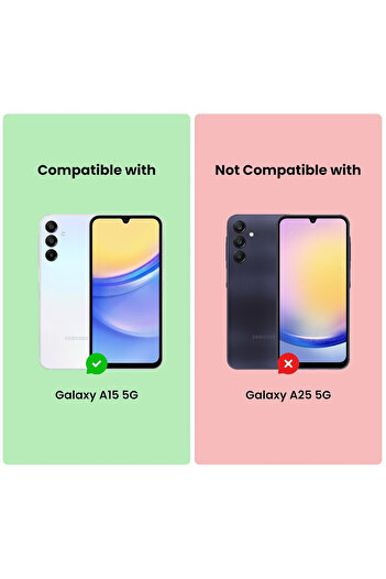 Fibaks Samsung Galaxy A15 Case with Camera Protruding Leather Look Stitching Pattern Protective Cover Case