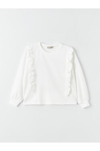 Little Star Girl's Waist Length Scalloped Loose Sweatshirt