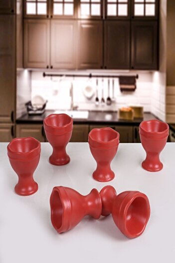 Keramika Matte Red Juliet Egg Cup 07 Cm 6 Pieces