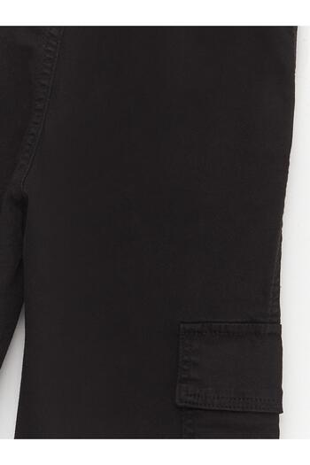 Little Star Girl's Pleated Cargo Pocket Jean Denim Trousers