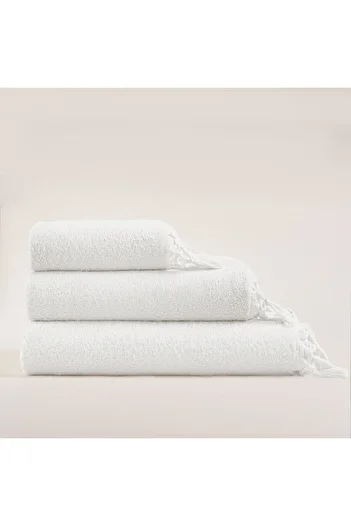 Chakra White Grenado Face Towel - 50X90 cm