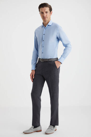 Hemington Cashmere Blend Flannel Chino Gray Striped Pants