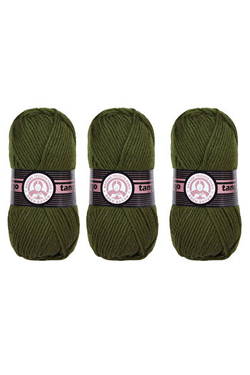 Ören Bayan Ören Favorite Hand Knitted Rope Olive Green 077 3 Pieces