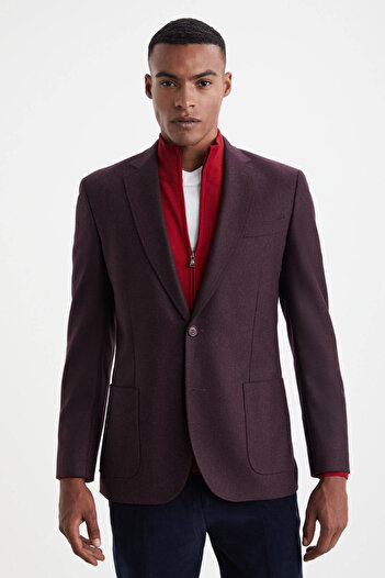 Hemington Pure Wool Burgundy Blazer Jacket