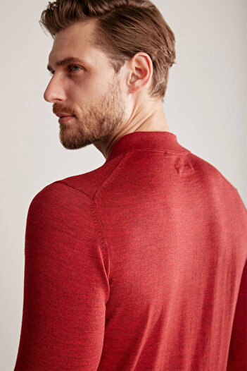 Hemington Extrafine Merino Polo Yaka Kırmızı Triko