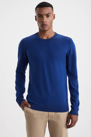 Hemington Cashmere Blend Crew Neck Blue Knitwear