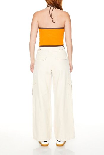 Forever 21 Twill Wide-Leg Kargo Pantolon