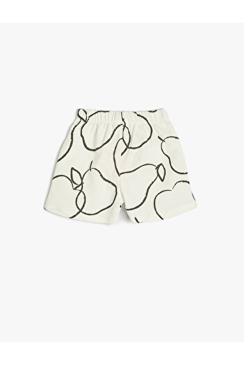 Koton Shorts Tie Waist Elastic Print Detailed Cotton