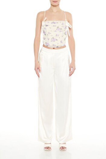 Forever 21 Saten Mid-Rise Trouser Pantolon