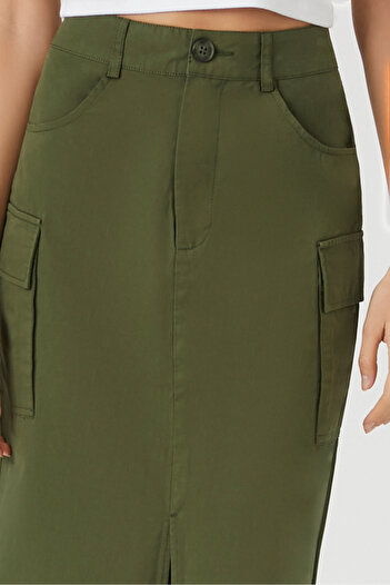 Forever 21 Twill Kargo Maxi Etek