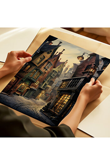 ARTHOUSECOLLECTIVE Harry Potter Poster - Hogsmeade Village - Movie Poster - Unframed Poster in Painting Sizes