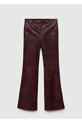 MANGO Woman Yılan derisi görünümlü flare pantolon
