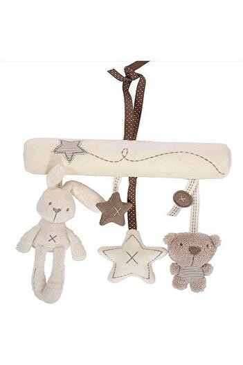 Choice White 2024 New Hanging Bed Rabbit Baby Hand Bell Safety Seat Plush Toy Multifunctional Plush Toy Str