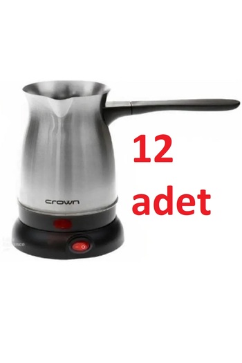 Crown Paslanmaz Çelik Elektrikli Cezve 7104-7123 600W Türk Kahve Makinesi (12 adet)