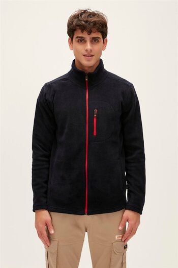 Bad Bear Husky Full-zip Navy Blue Zippered Men's Fleece Sweatshirt