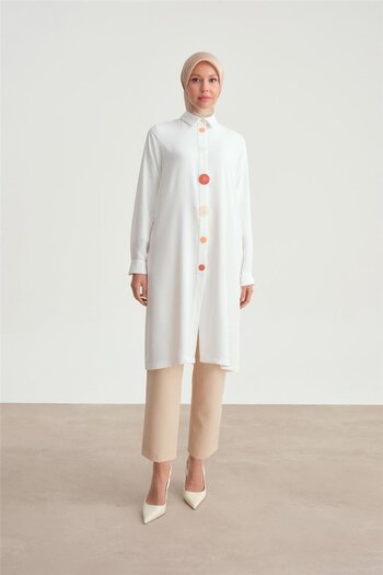 Armine Ecru Tunic - Ort4208 Model