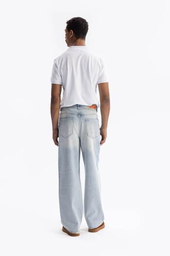 GIESTO Light Blue Baggy Jeans - Belted