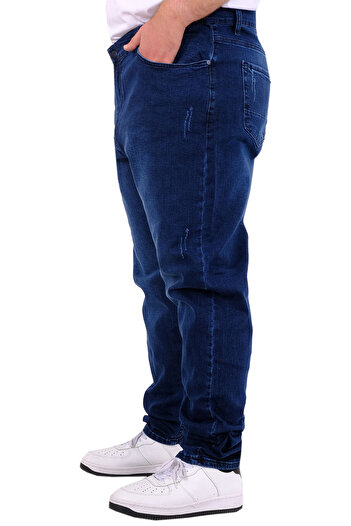 ModeXL Mode XL Büyük Beden Erkek Klasik Kot Pantolon MARK 21920d Mavi