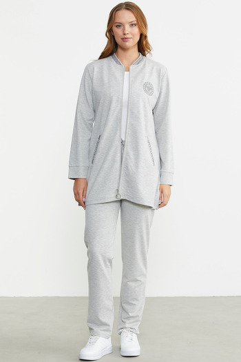 Sementa Marine Detailed Tunic Tracksuit Set - Gray