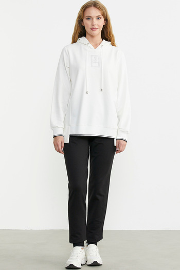 Sementa Ecru Tracksuit Set - Hooded and Knitted Detail Skirt