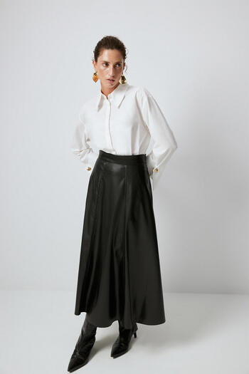 Touché Privé Fluffy Leather Skirt
