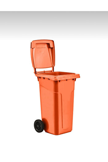 Genel Markalar Mck Tıbbı Atık Plastik Çöp Konteyneri 120 Litre Konteyner - A Isıya Karşı Dayanıklı- Turuncu