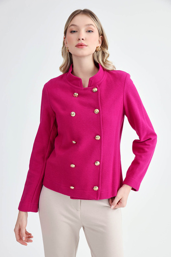 Vitrin Gold Buttoned Knitwear Jacket