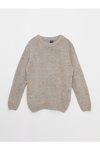 LC Waikiki Crew Neck Patterned Long Sleeve Boy's Knitwear Sweater