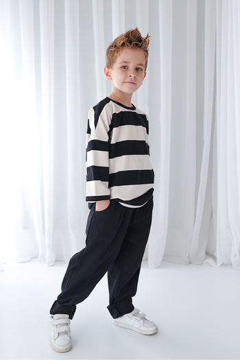 Catz Kids Pack of 2 - Red Black Cotton Gabardine Carrot Trousers