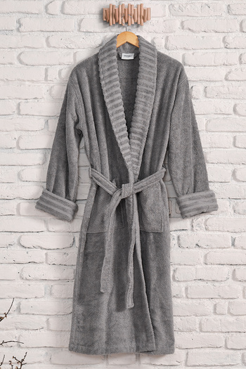 Doqu Home Ivory Bathrobe Gray - S/M 120 Model Elegant Cut