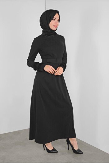 Alvina Suede Dress with Sleeves and Feather Detail 41183