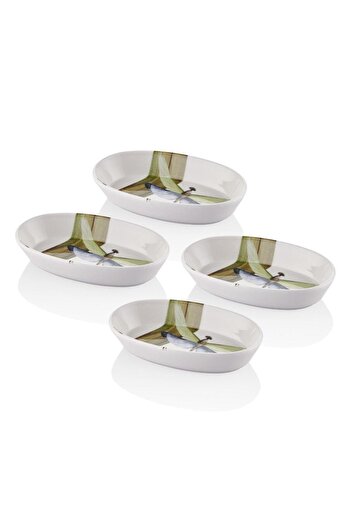 The Mia Blanche Pit Serving Plate Set of 4 17x10 Cm Bln0007