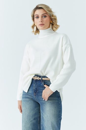 ModaPlaza Women's Half Fisherman Loose Sweater 4964