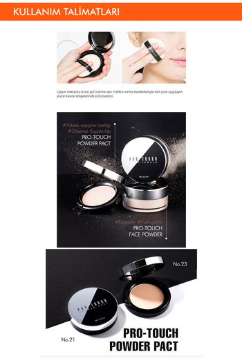 Missha Cildin Parlak Ve Pürüzsüz Gösteren Kompakt Pudra Pro-Touch Powder Pact SPF25/PA++ (No.23)
