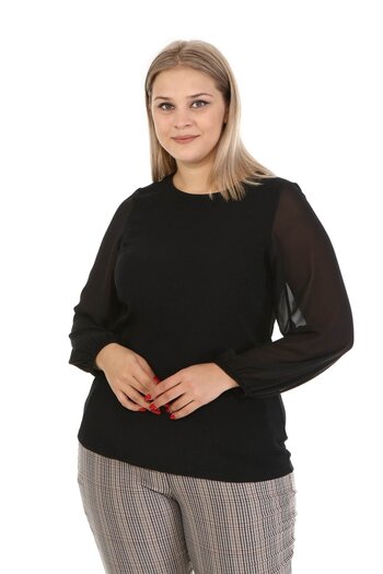 MYLİNE Sleeves Chiffon Knitted Blouse
