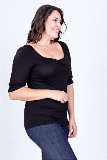MYLİNE Drop Neck Princess Sleeve Blouse