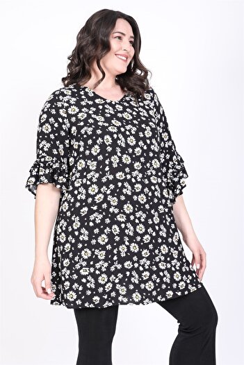 MYLİNE 3/4 Sleeve Blouse with Ruffled Sleeves