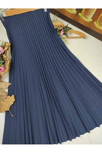 ALMİNA Duble Knitted Fabric Thin Pleated Skirt