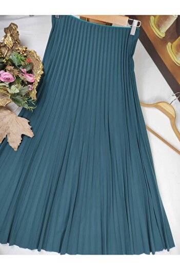 ALMİNA Duble Knitted Fabric Thin Pleated Skirt