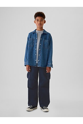 GAP Erkek Çocuk Lacivert Baggy Kargo Pantolon