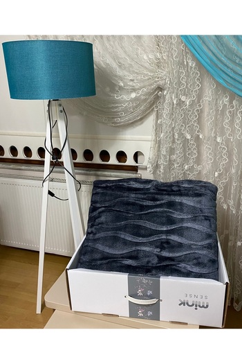 MİNK Solana Luxury Mink 521 Anthracite Single Blanket and Bedspread - 160X220
