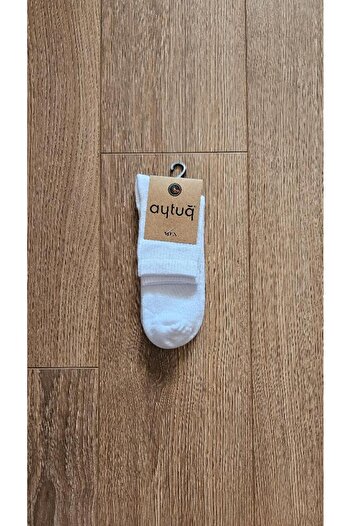 Aytuğ AYTUĞ 4 Pairs Men's Sports Group ( White ) Combed Cotton Towel Short Cuff - 22485